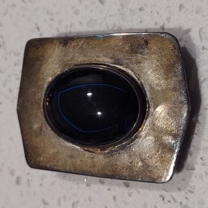 Vintage Black Stone Money Clip Tie Clip